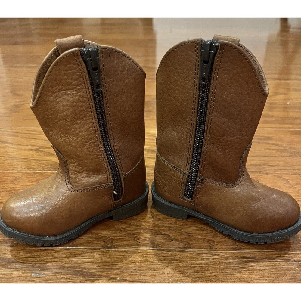 Smoky Mountain Boots Child Youth Cowboy Boots Size 4 Brown Leather Western